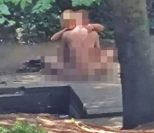 Naked couple arrested