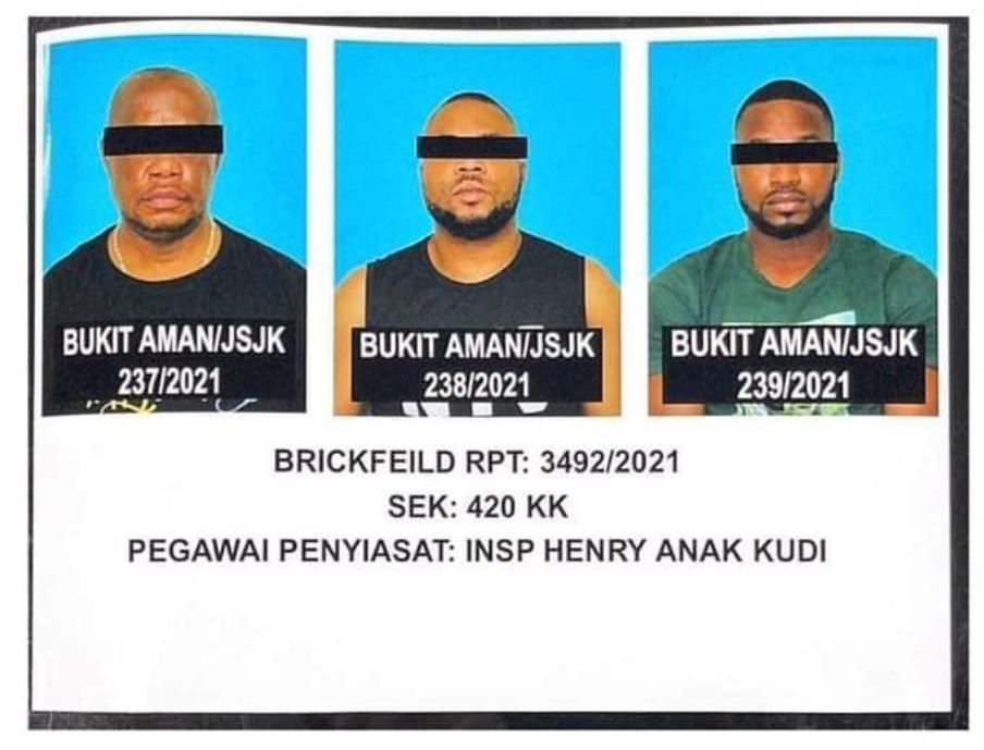 A Malaysian lady and 6 Nigerians nabbed for love scams in Kuala Lumpur 2 1 3