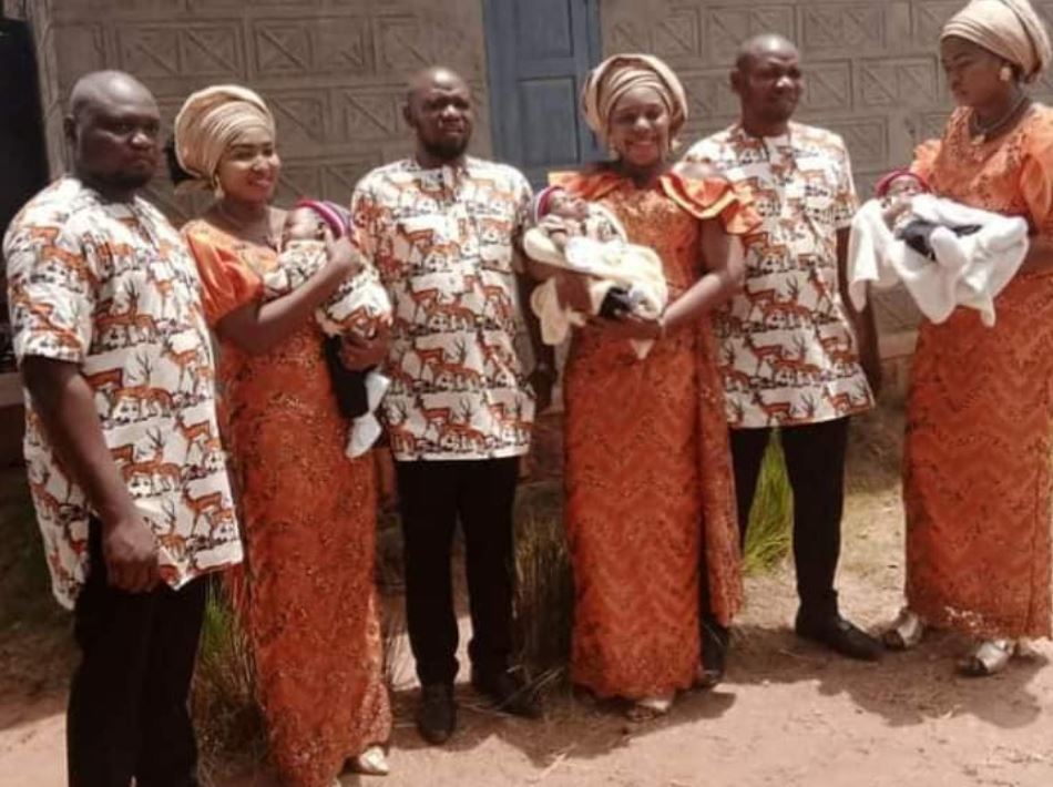 Triplets who married the same day welcome baby boys within same period (photos) 2 12