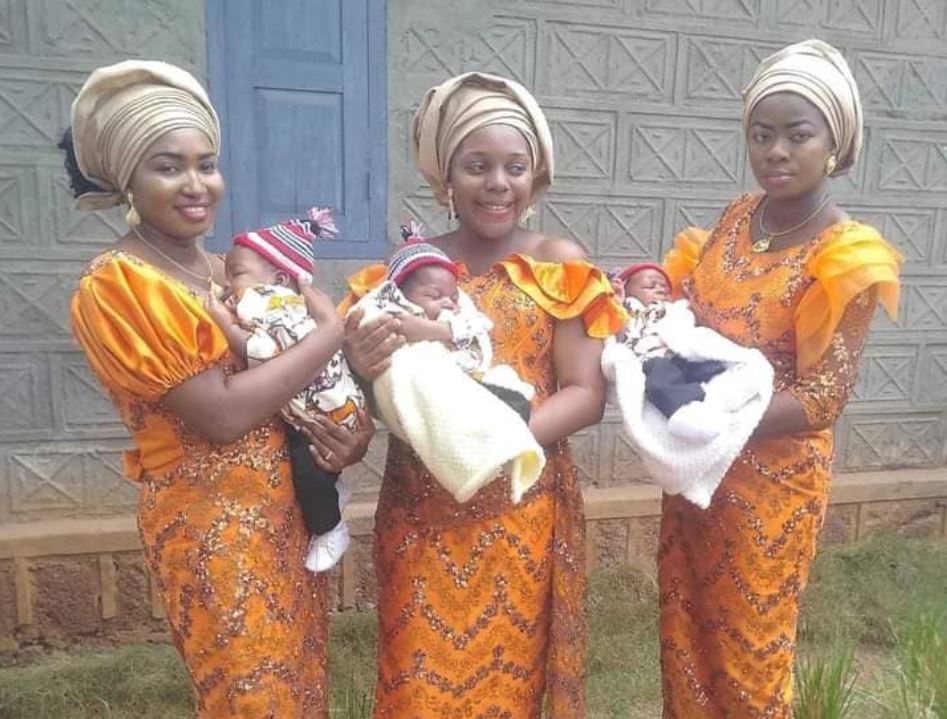 Triplets who married the same day welcome baby boys within same period (photos) 3 13