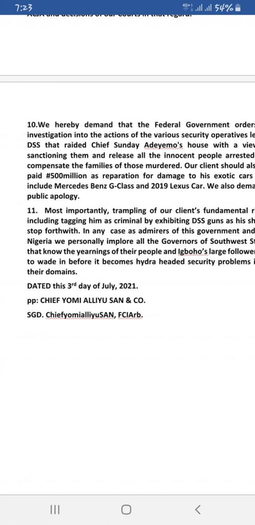 Sunday Igboho seeks N500m compensation for damage to his house and cars 4 4 2