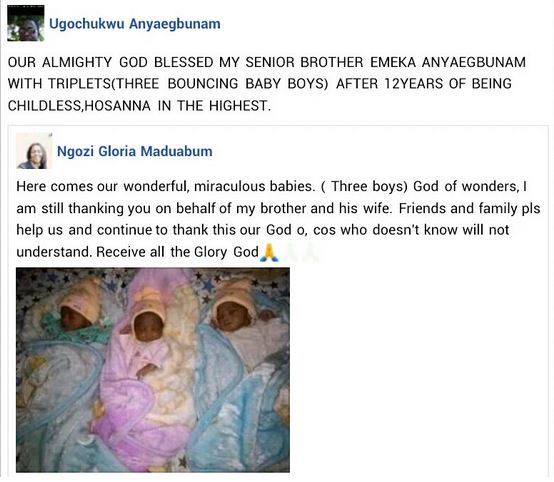 Testimony Time: Nnewi couple welcomes triplets after 12 years of marriage 4 4 7