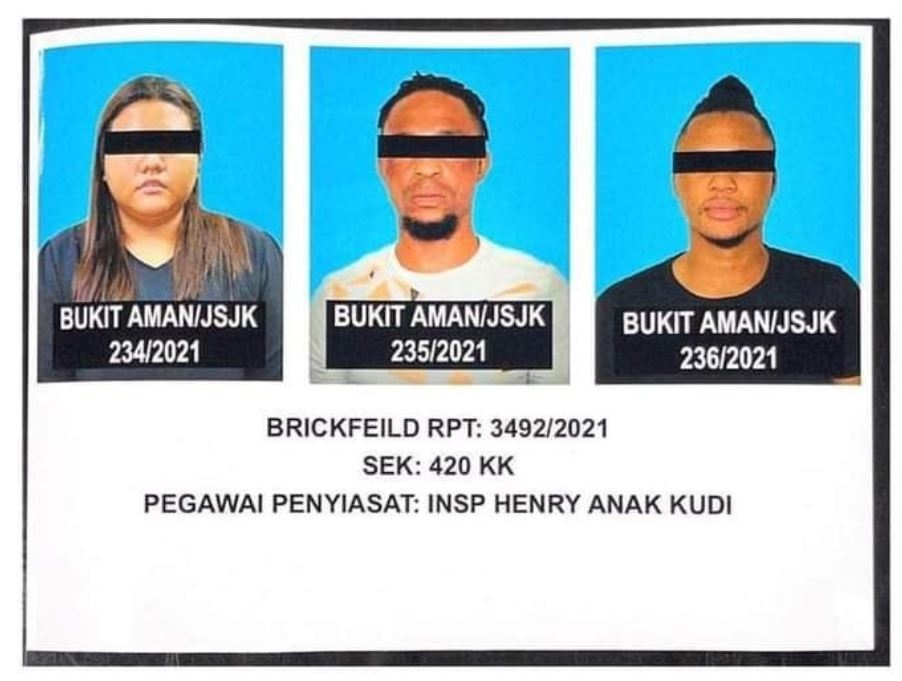 A Malaysian lady and 6 Nigerians nabbed for love scams in Kuala Lumpur 1 Yahoo Yahoo boys11